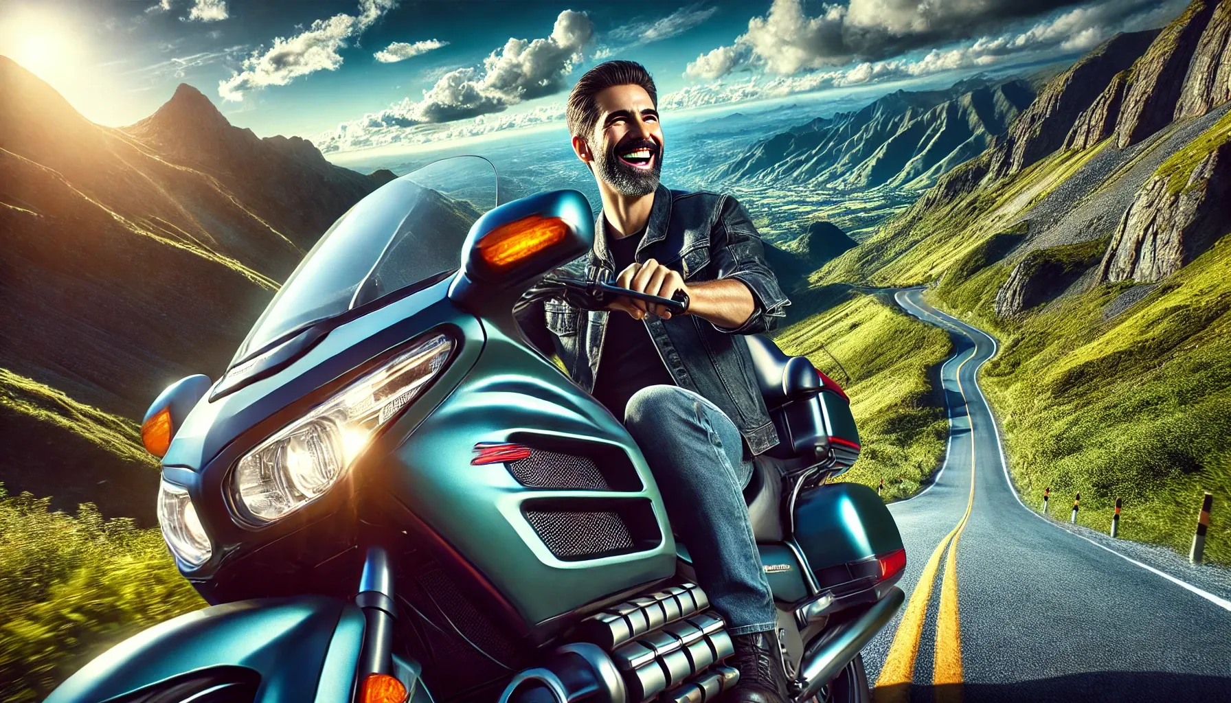 guy on a bike having a great time