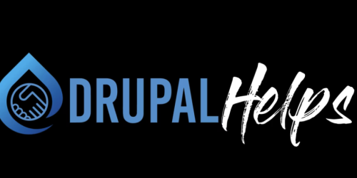 Drupal Helps logo with a handshake icon.